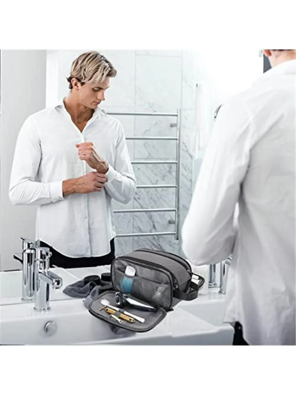 Large Travel Toiletry Bag Water Resistant Shaving Kit Makeup Cosmetic Organizer